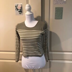 Gap Striped Olive Green Sweater